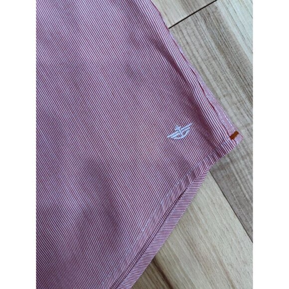 Dockers Red Mini Stripe Button Down Shirt L - Picture 2 of 4